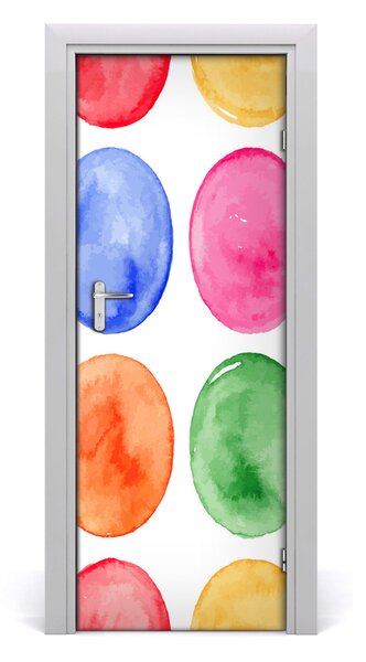 Adesivo per porta Ruote colorate 75x205 cm