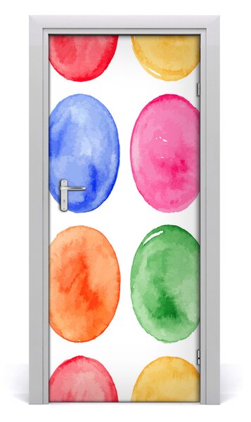 Adesivo per porta Ruote colorate 75x205 cm