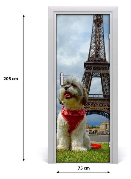 Adesivo per porta interna Cane in u 75x205 cm