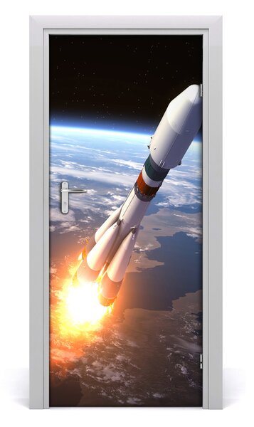Adesivo per porta Un razzo spaziale 75x205 cm