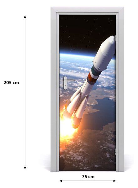 Adesivo per porta Un razzo spaziale 75x205 cm