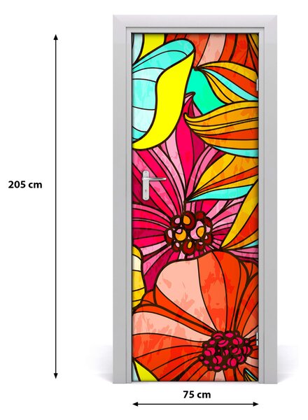 Adesivo per porta Fiori colorati 75x205 cm