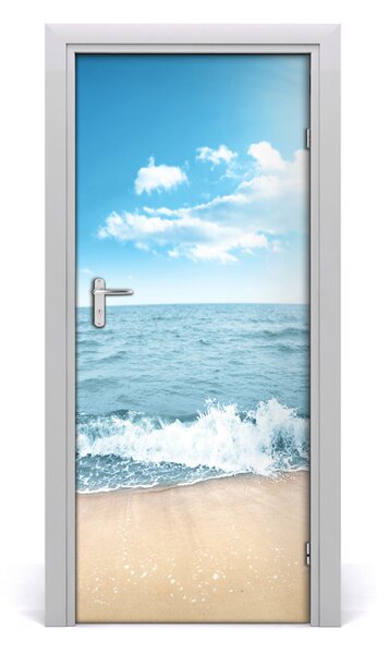 Adesivo per porta Spiaggia e mare 75x205 cm