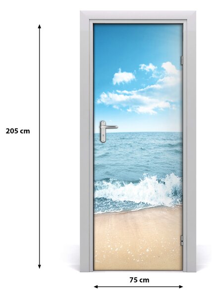 Adesivo per porta Spiaggia e mare 75x205 cm