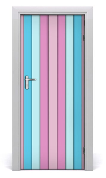 Sticker porta Strisce colorate 75x205 cm