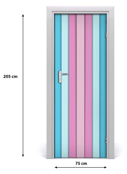 Sticker porta Strisce colorate 75x205 cm