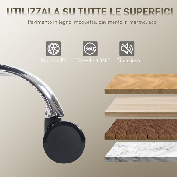 Icon Space Sedia da Ufficio con Ruote e Braccioli Reclinabile con Poggiapiedi e Poggiatesta in Ecopelle colore Nero