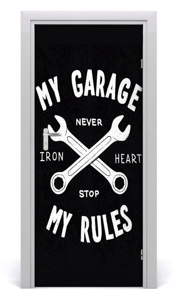 Adesivo per porta Dicendo il mio garage 75x205 cm