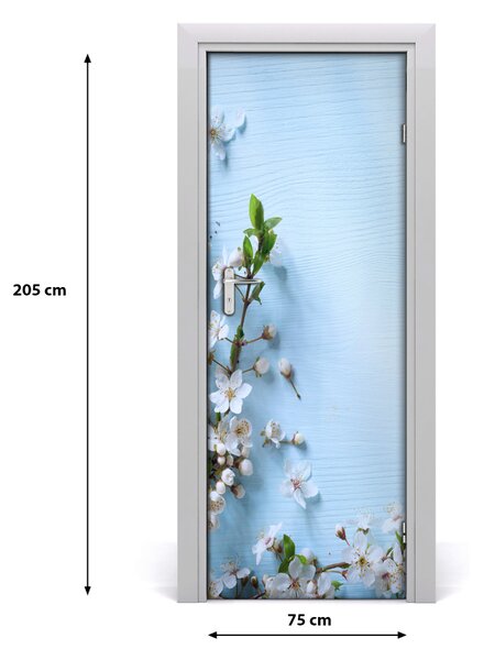 Adesivo per porta interna fiori di ciliegio 75x205 cm
