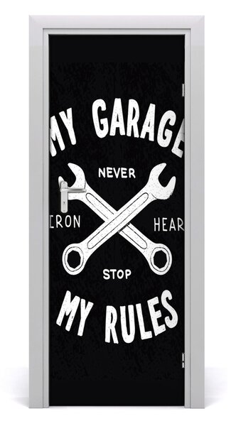 Adesivo per porta Dicendo il mio garage 75x205 cm