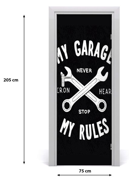 Adesivo per porta Dicendo il mio garage 75x205 cm