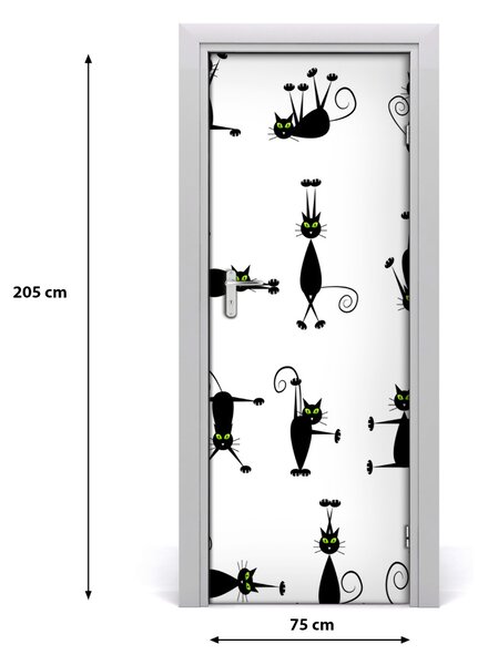 Poster adesivo per porta Gatti 75x205 cm