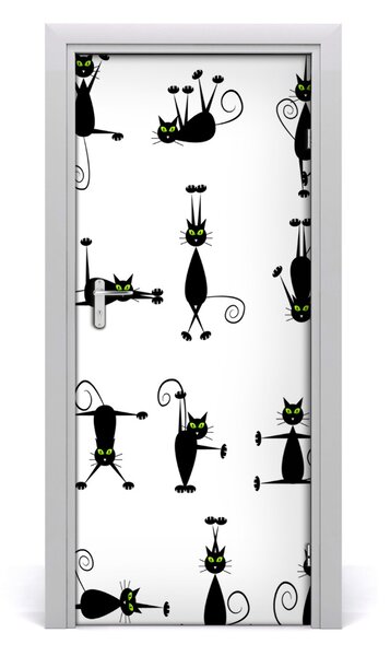 Poster adesivo per porta Gatti 75x205 cm