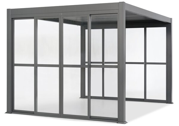 Pergola autoportante Lagos 3x3 con porta su due lati Garden Point antracite