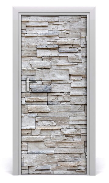 Adesivo per porta interna Muro di pietra 75x205 cm