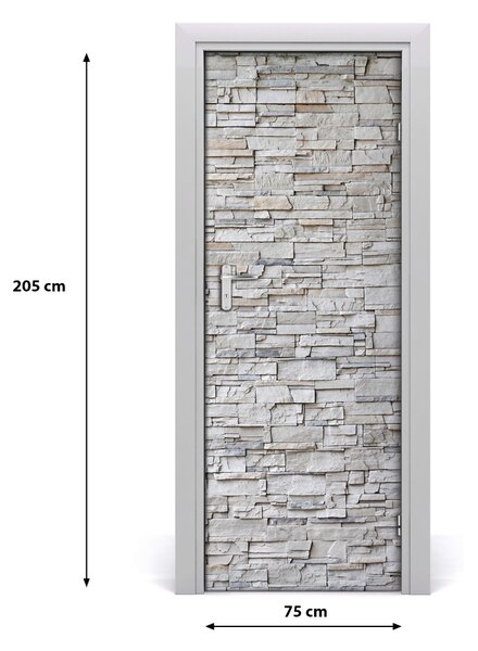 Adesivo per porta Muro di pietra 75x205 cm