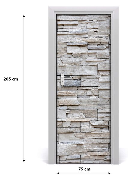 Adesivo per porta interna Muro di pietra 75x205 cm