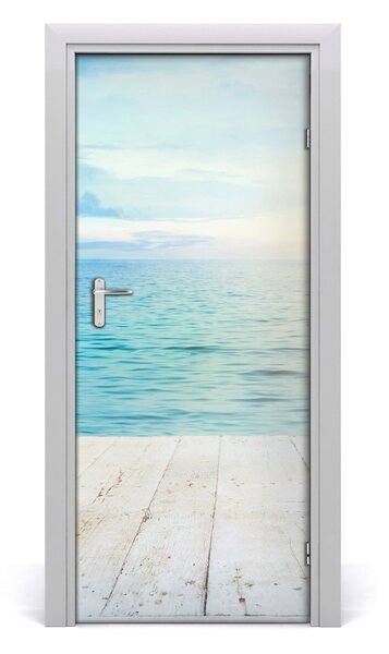 Adesivo per porta interna Spiaggia tropicale 75x205 cm