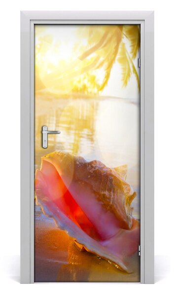 Adesivo per porta Shell Beach 75x205 cm