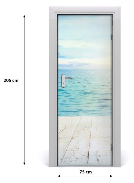 Adesivo per porta interna Spiaggia tropicale 75x205 cm
