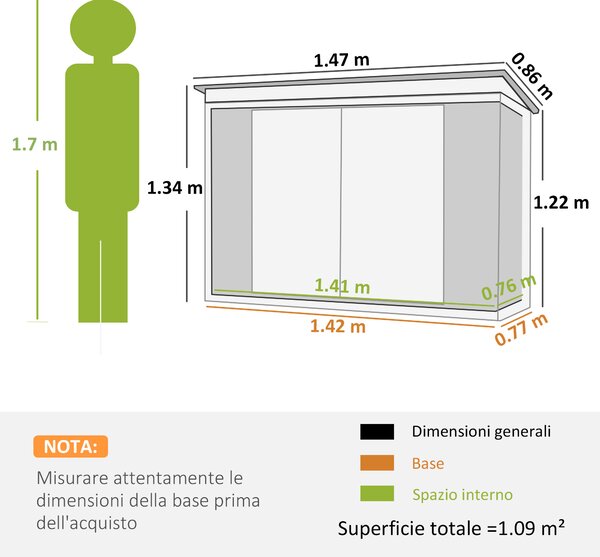 Outsunny Casetta da Giardino con Doppia Porta, Capanno Porta Attrezzi in Lamiera di Acciaio, 147x86x134cm, Nero e Bianco | Aosom Italy