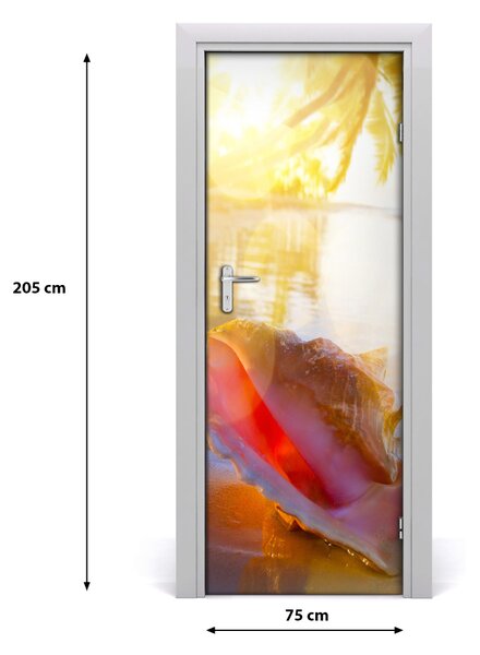 Adesivo per porta Shell Beach 75x205 cm