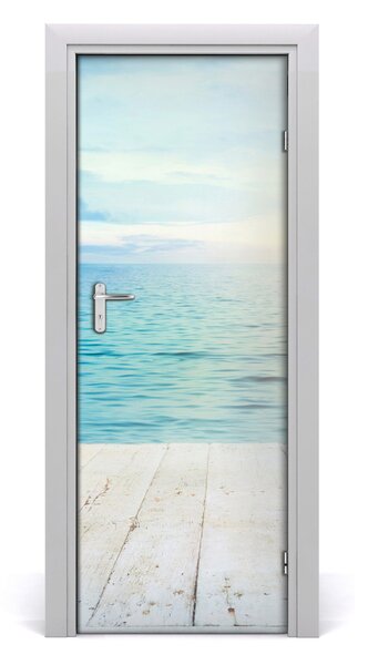 Adesivo per porta interna Spiaggia tropicale 75x205 cm