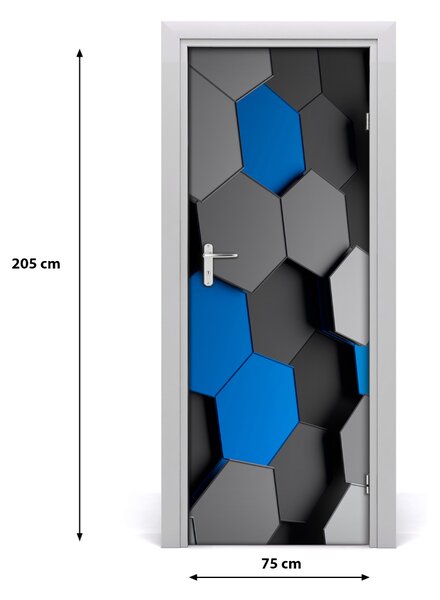 Adesivo per porta interna Astrazione 3D 75x205 cm