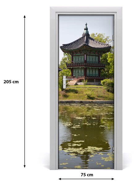 Poster adesivo per porta Parco giapponese 75x205 cm