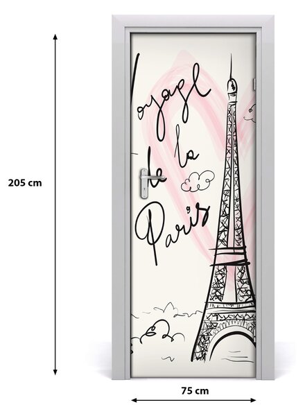 Adesivo per porta Torre Eiffel Paris 75x205 cm