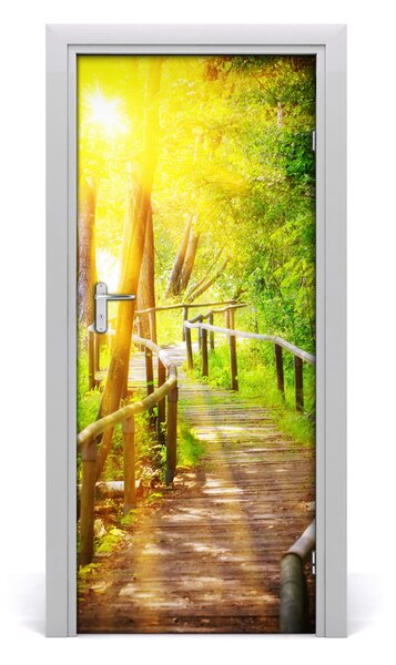 Adesivo per porta Sentiero nella foresta 75x205 cm