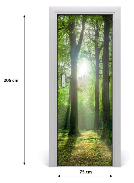 Adesivo per porta Il sole nella foresta 75x205 cm