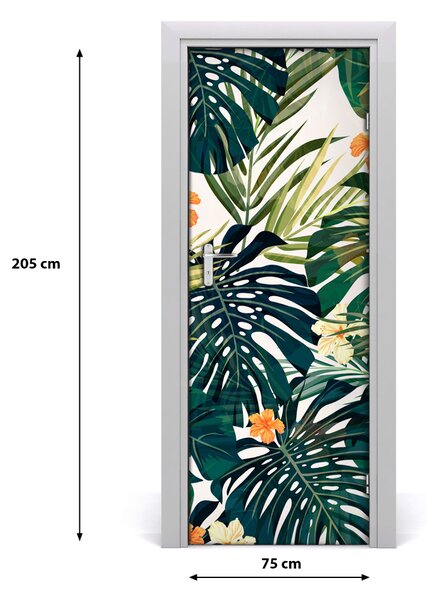 Sticker porta Pattern hawaiano 75x205 cm