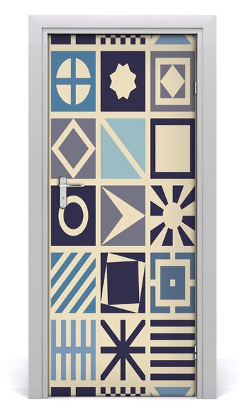Adesivo per porta interna Sfondo geometrico 75x205 cm