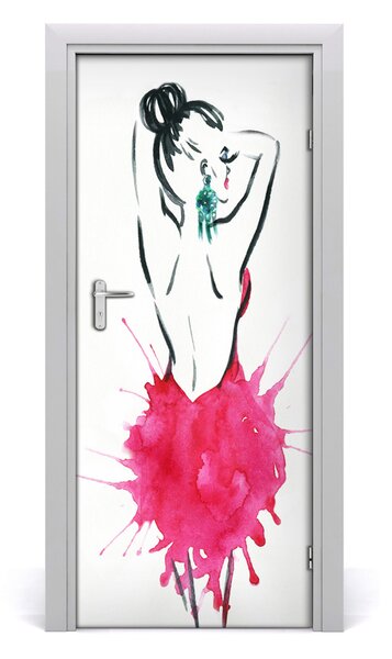 Sticker porta Illustrazione di moda 75x205 cm