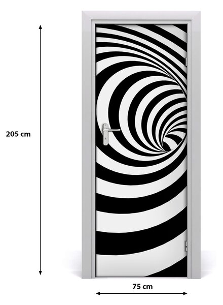 Sticker porta Spirale a strisce 75x205 cm