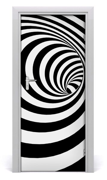 Sticker porta Spirale a strisce 75x205 cm