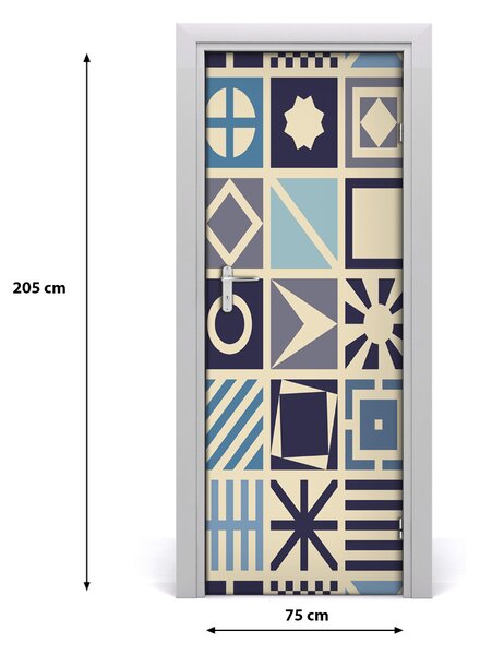 Adesivo per porta interna Sfondo geometrico 75x205 cm