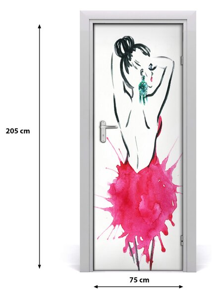 Sticker porta Illustrazione di moda 75x205 cm