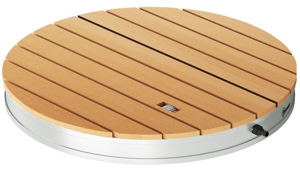 Outsunny Doccia da Giardino Portatile con Altezza Fino a 4 m e Getti d'Acqua Regolabili, Effetto Legno | Aosom Italy