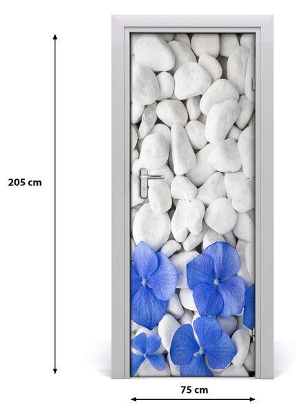 Adesivo per porta interna Pietre di ortensia 75x205 cm