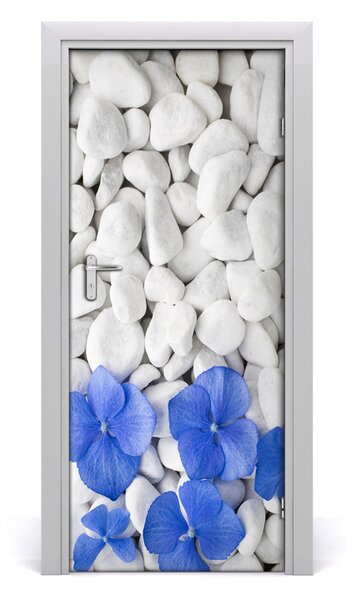 Adesivo per porta interna Pietre di ortensia 75x205 cm