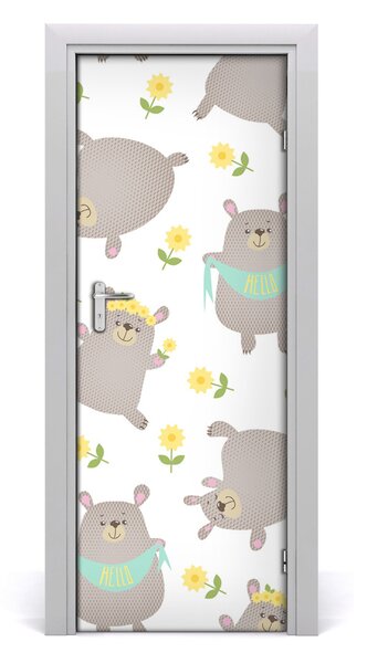 Adesivo per porta interna Orsi 75x205 cm