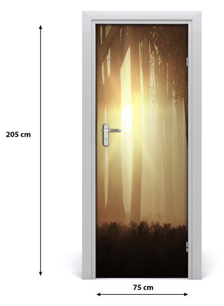 Adesivo per porta Nebbia nella foresta 75x205 cm