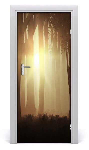 Adesivo per porta Nebbia nella foresta 75x205 cm