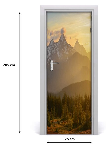 Poster adesivo per porta Tramonto della montagna 75x205 cm
