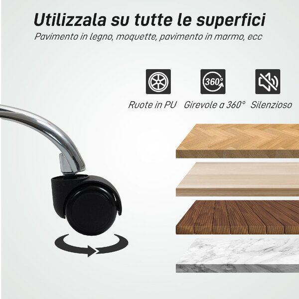 Icon Space Sedia da Ufficio con Ruote in Ecopelle colore Bianco