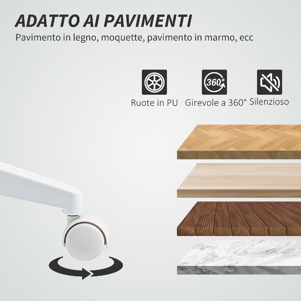 Icon Space Sedia da Ufficio con Ruote in Ecopelle colore Bianco