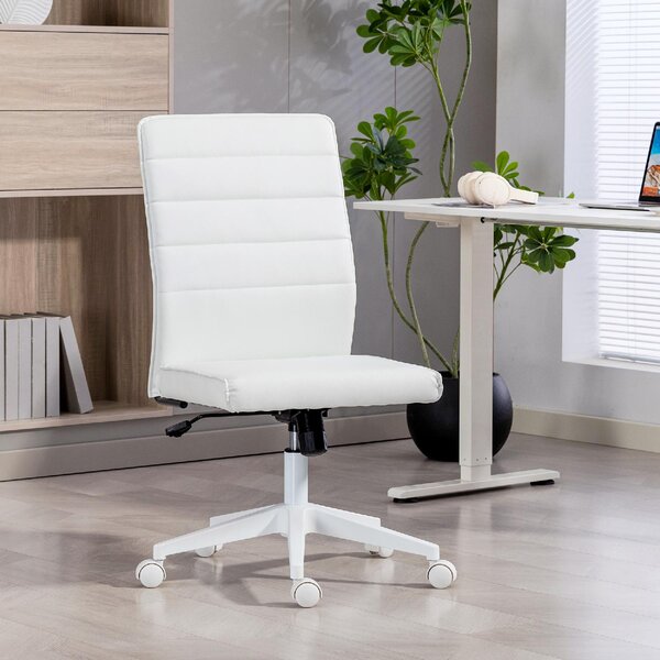 Icon Space Sedia da Ufficio con Ruote in Ecopelle colore Bianco