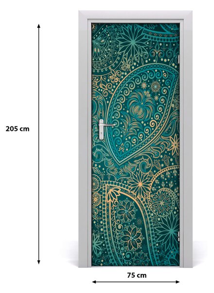 Adesivo per porta interna ornamenti domestici 75x205 cm